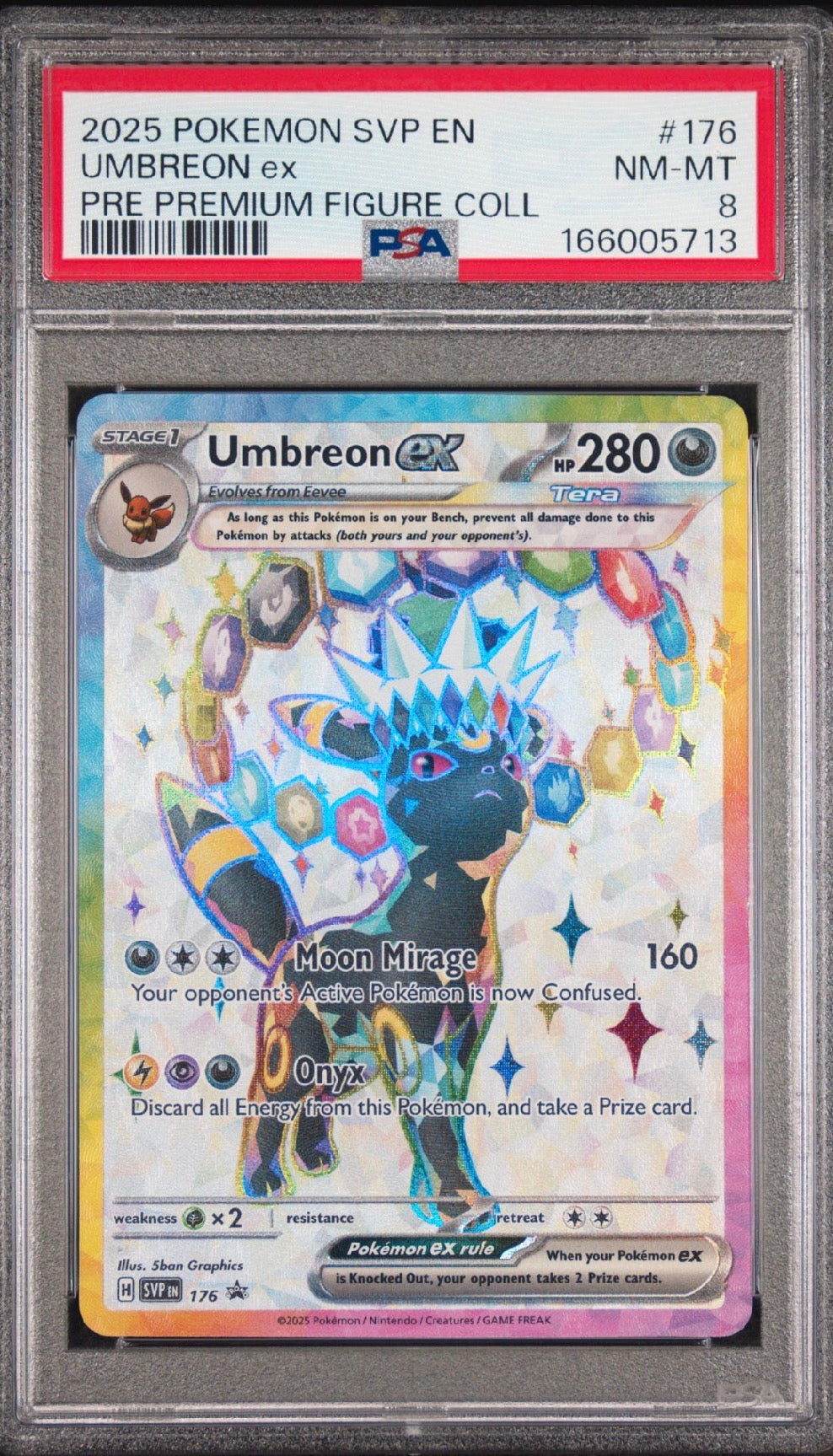 Prismatic Evolutions #176 Umbreon ex Premium Figure Collection Black Star Promo PSA 9