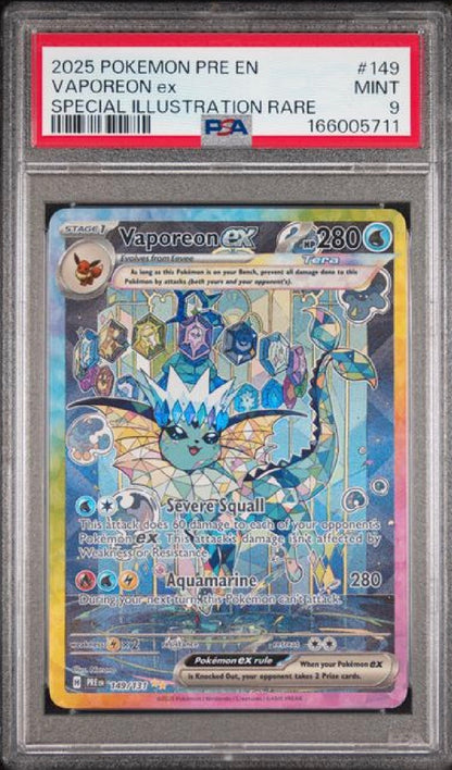 Prismatic Evolutions #149 Vaporeon ex Special Illustration Rare PSA 9
