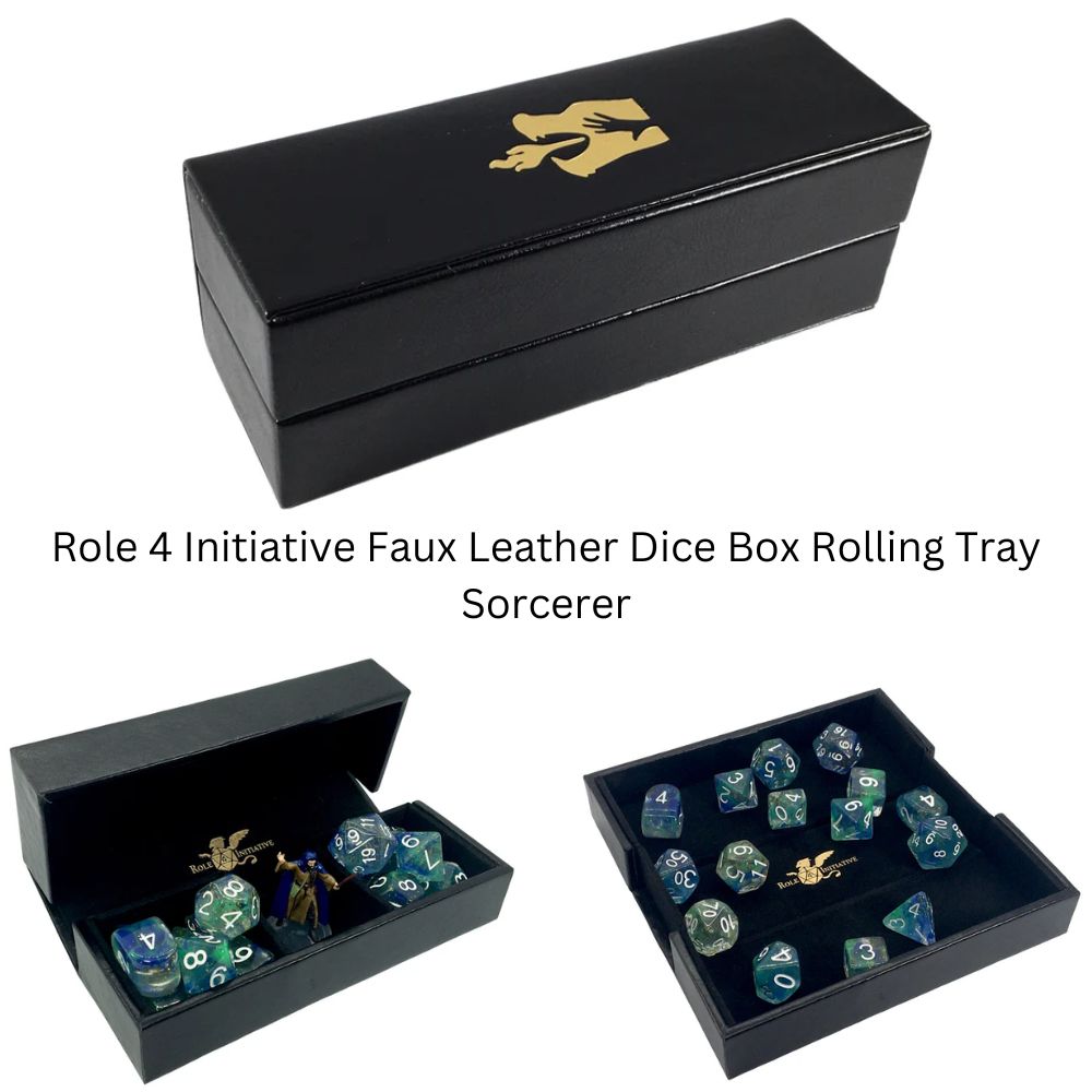 Role 4 Initiative Faux Leather Dice Box Rolling Tray Sorcerer image 0