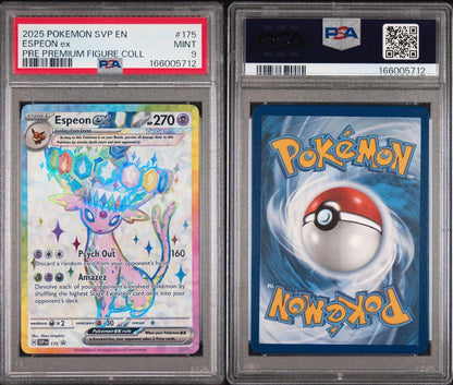 Prismatic Evolutions #175 Espeon ex Premium Figure Collection Black Star Promo PSA 9