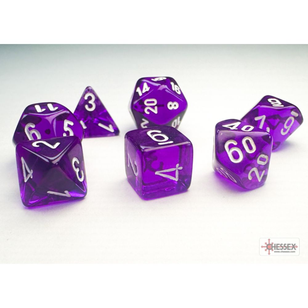 Translucent Mini 7 Die Set Purple/White / #CHX20377 image 1