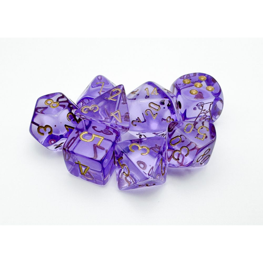 Translucent Lavender/Gold 7-Die Set with Bonus Die / #CHX30059 image 1