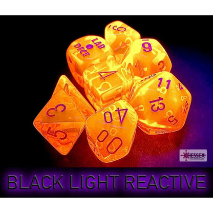 Translucent Neon Orange/White 7-Die Set with Bonus Die / #CHX30060 image 2