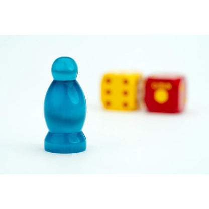 FanRoll: 3CT CATAN Premium Metal Cat's Eye Aquamarine Robber Dice Set #FRD11104 image 1