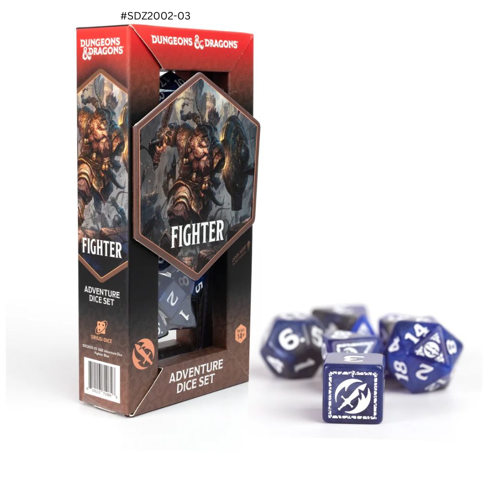 Dungeons & Dragons Adventure Dice Set - Fighter: Blue | Sirius Dice image 0