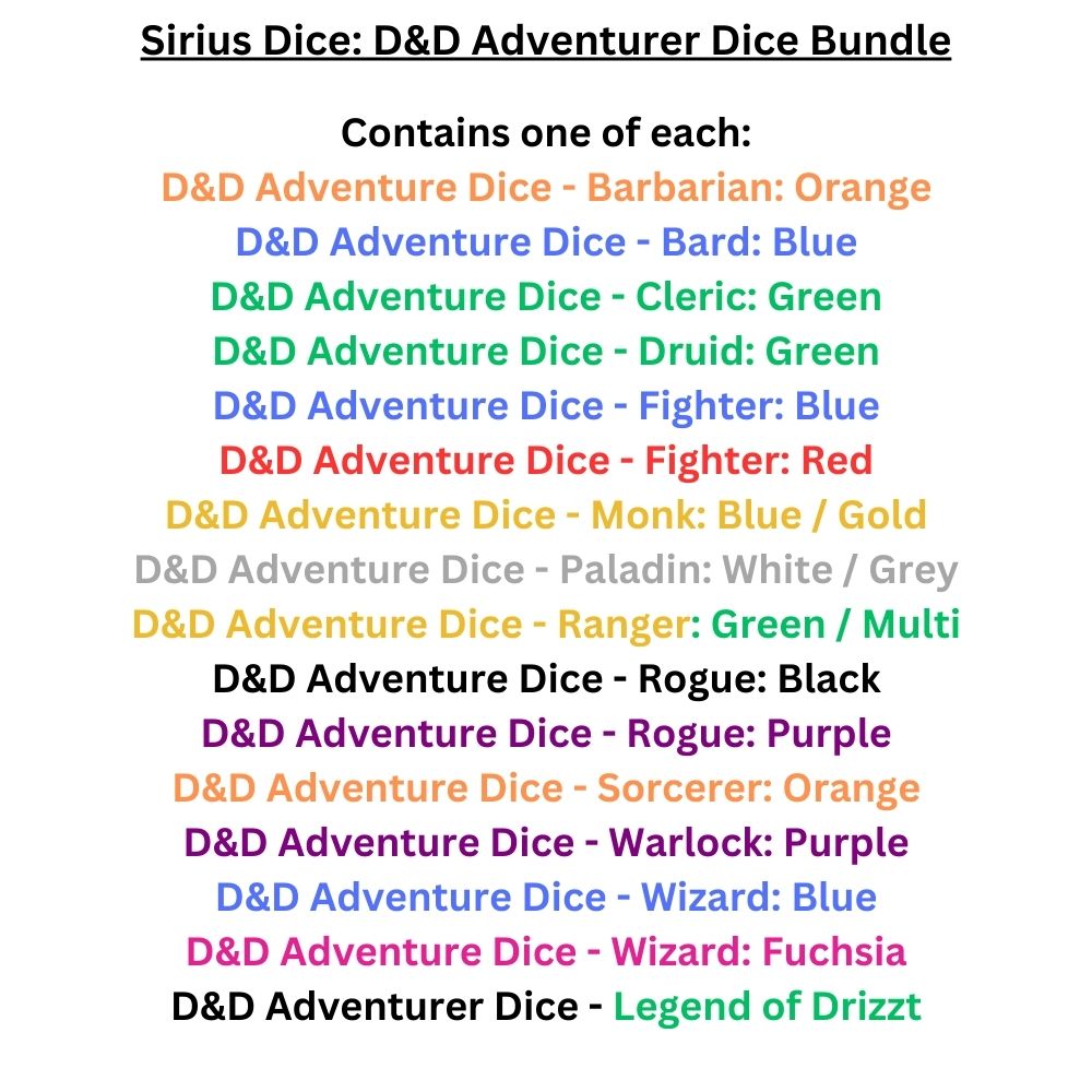 Sirius Dice: D&D Adventurer Dice Bundle image 1