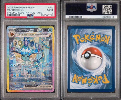 Prismatic Evolutions #149 Vaporeon ex Special Illustration Rare PSA 9