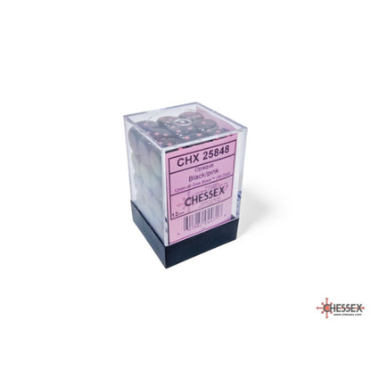 Opaque Black/pink 12mm d6 Dice Block (36 dice)  / #CHX25848 image 2