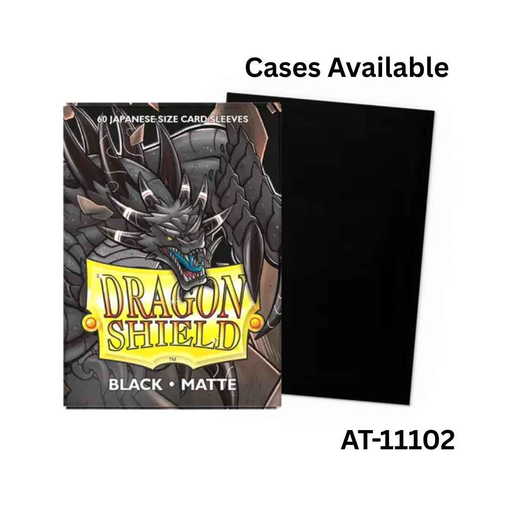 Dragon Shield Sleeves: Japanese Matte - Black 60CT / # AT-11102