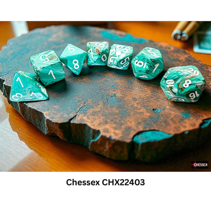 Marble Mega-hedral Oxi-Copper/white 7-Die Set CHX22403