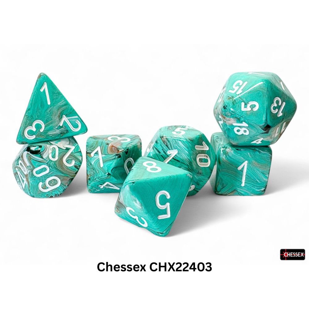 Marble Mega-hedral Oxi-Copper/white 7-Die Set CHX22403