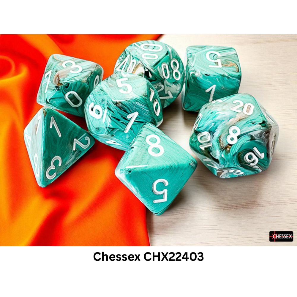 Marble Mega-hedral Oxi-Copper/white 7-Die Set CHX22403