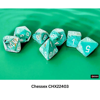 Marble Mega-hedral Oxi-Copper/white 7-Die Set CHX22403