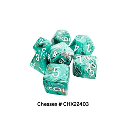 Marble Mega-hedral Oxi-Copper/white 7-Die Set CHX22403