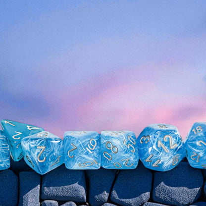 Chessex Mega-Hedral Luminary Sky/Silver 7-Piece Set / CHX22566