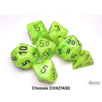 Vortex Bright Green/black Polyhedral 7-Dice Set CHX27430