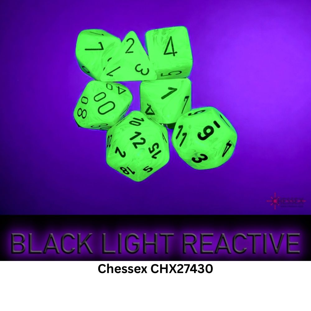 Vortex Bright Green/black Polyhedral 7-Dice Set CHX27430