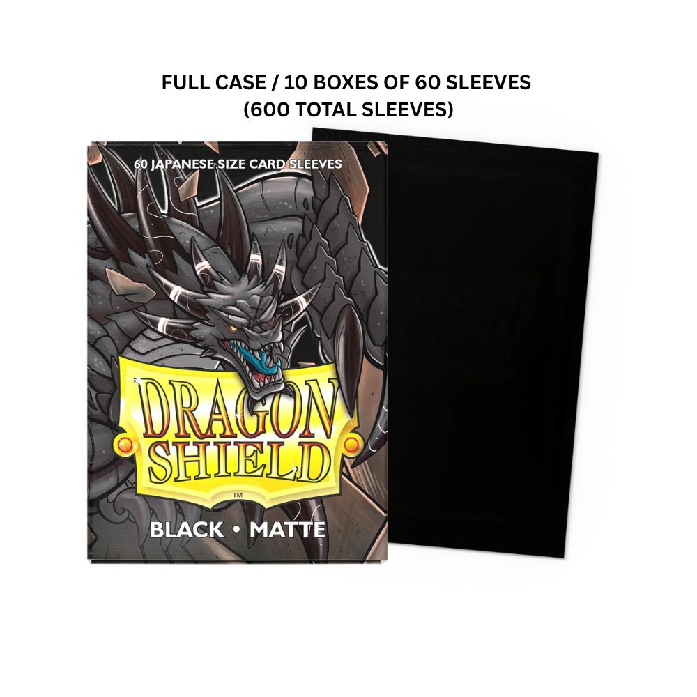 (X10) Dragon Shield Sleeves: Japanese Matte - Black 60CT / # AT-11102