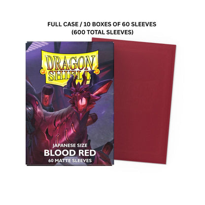 (X10)  Dragon Shield Sleeves: Japanese Matte - Blood Red 60CT / # AT-11150