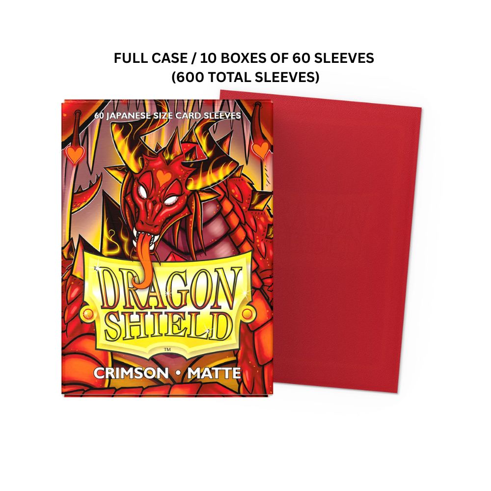 (X10)  Dragon Shield Sleeves: Japanese Matte - Crimson 60CT / # AT-11121