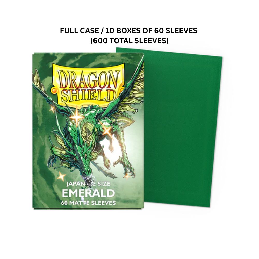 (X10)  Dragon Shield Sleeves: Japanese Matte - Emerald 60CT / # AT-11136