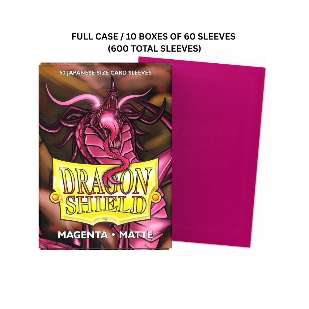 (X10)  Dragon Shield Sleeves: Japanese Matte - Magenta 60CT / # AT-11126
