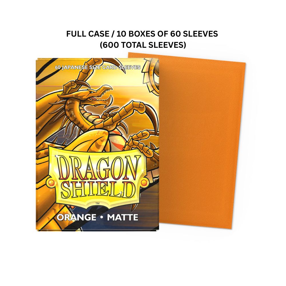 (X10)  Dragon Shield Sleeves: Japanese Matte - Orange 60CT / AT-11113