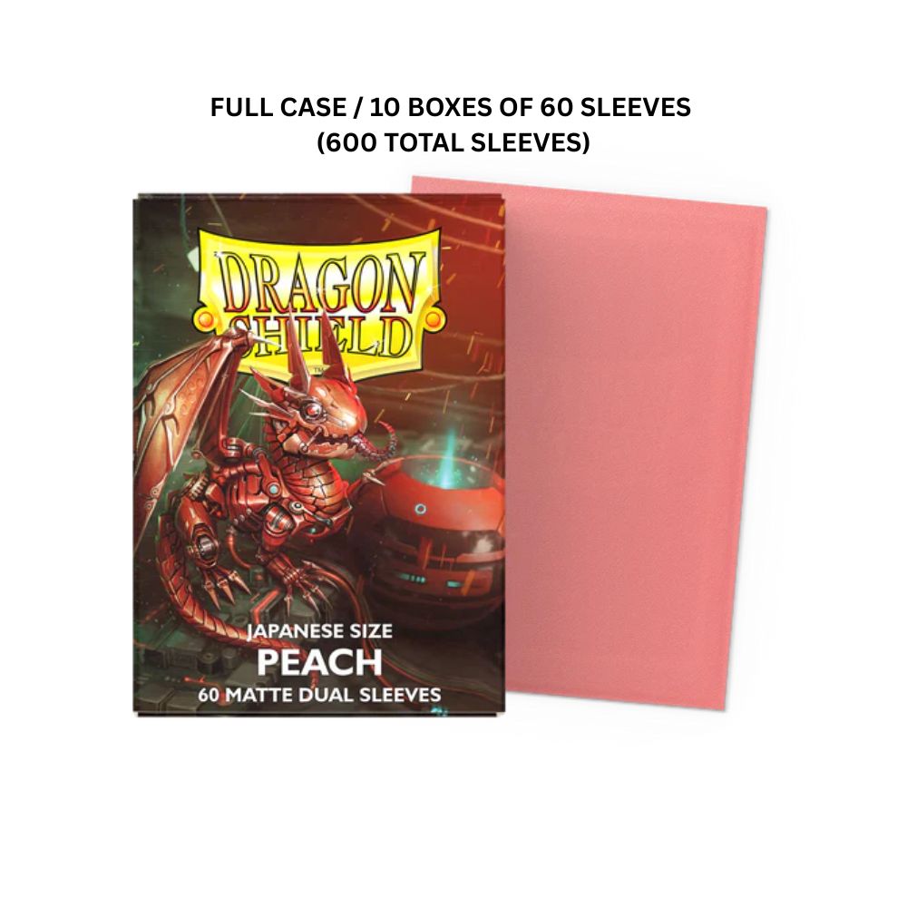 (X10)  Dragon Shield Sleeves: Japanese Matte Dual - Peach 60CT / # AT-15153