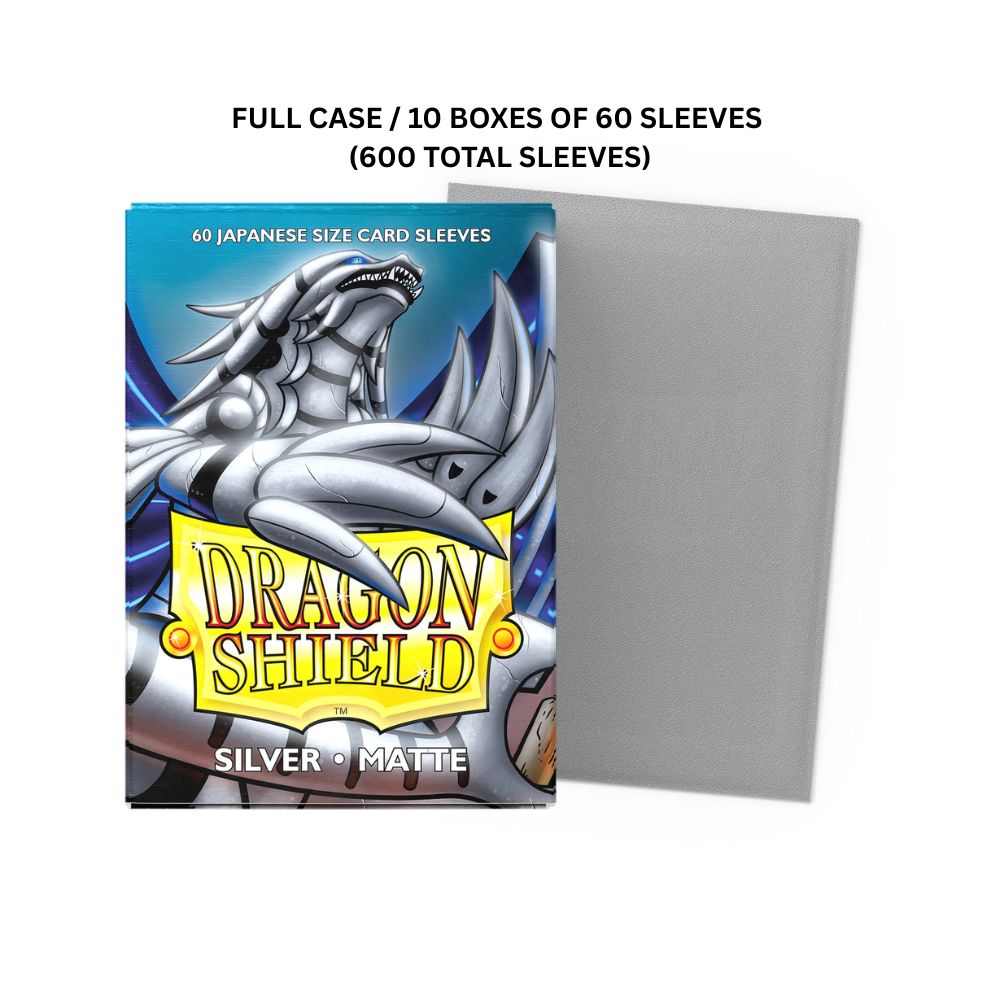 (X10)  Dragon Shield Sleeves: Japanese Matte - Silver 60CT / # AT-11108