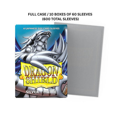 (X10)  Dragon Shield Sleeves: Japanese Matte - Silver 60CT / # AT-11108