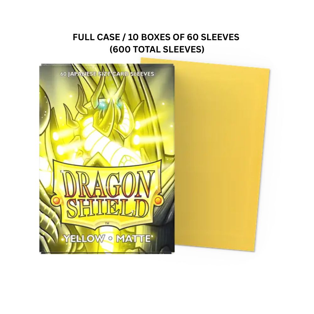 (X10) Dragon Shield Sleeves: Japanese Matte - Yellow 60CT / # AT-11114