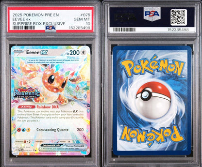 Prismatic Evolutions #75 Eevee ex Surprise Box Exclusive PSA 10