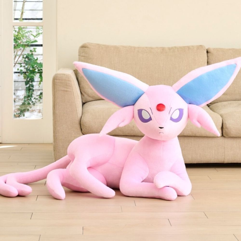 Pokemon Life Size Espeon Jumbo Plush Doll Lying Down Japan Genuine