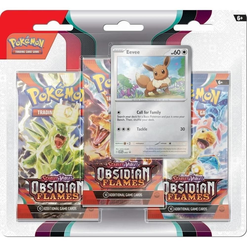 Pokemon Scarlet and Violet 3 Obsidian Flames 3-Pack Blister ( Random Pull )
