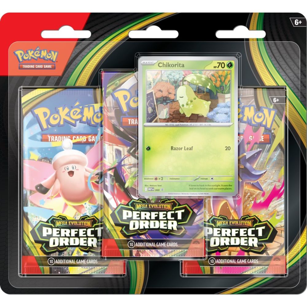 3/24/26 Release: Pokemon Mega Evolutions ME3 - Perfect Order 3-Pack Blister