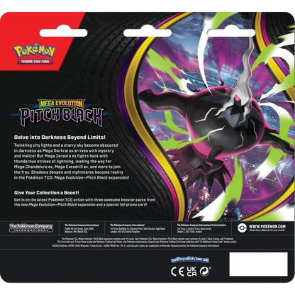 7/17/26 Release Date Pokemon Mega Evolution 5 Pitch Black 3-Pack Blister