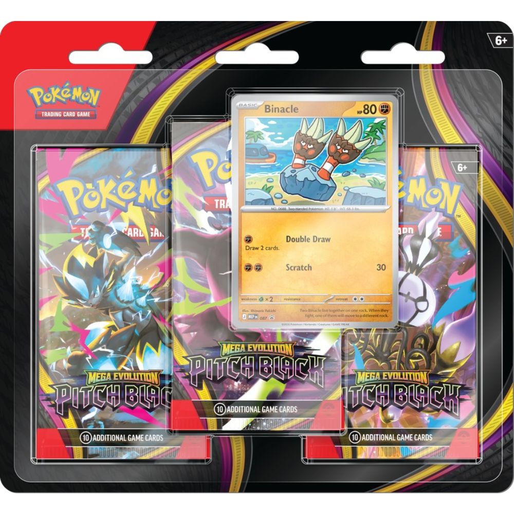7/17/26 Release Date Pokemon Mega Evolution 5 Pitch Black 3-Pack Blister
