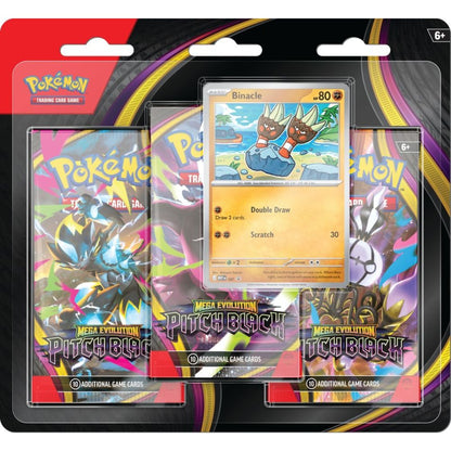 7/17/26 Release Date Pokemon Mega Evolution 5 Pitch Black 3-Pack Blister