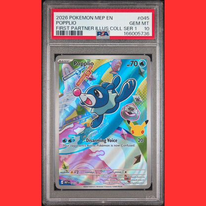 First Partner IR Series 1 Black Star Promo #045 Popplio  PSA 10