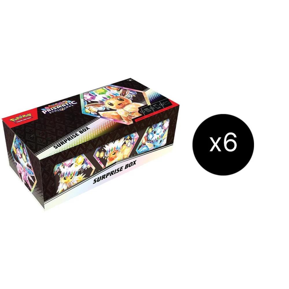 Prismatic Evolutions Surprise Box Case of 6
