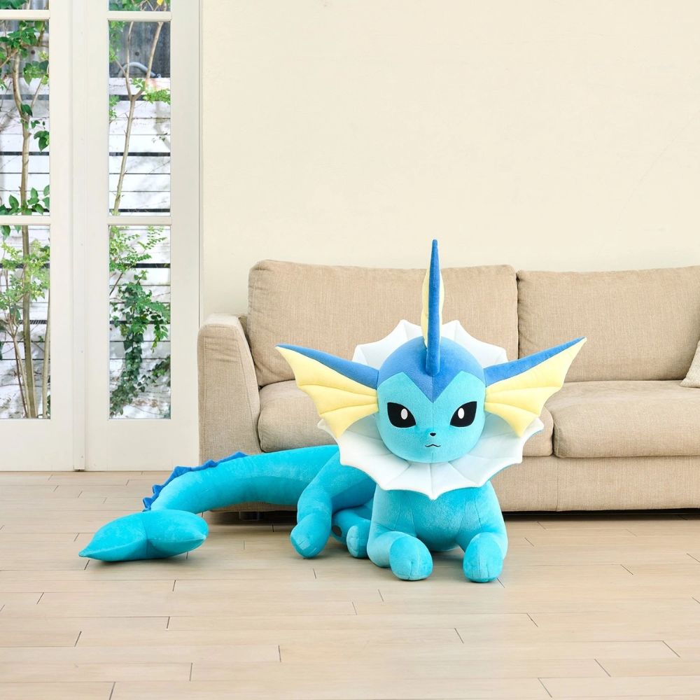 Pokemon Life Size VAPOREON  Jumbo Plush Doll Lying Down Japan Genuine