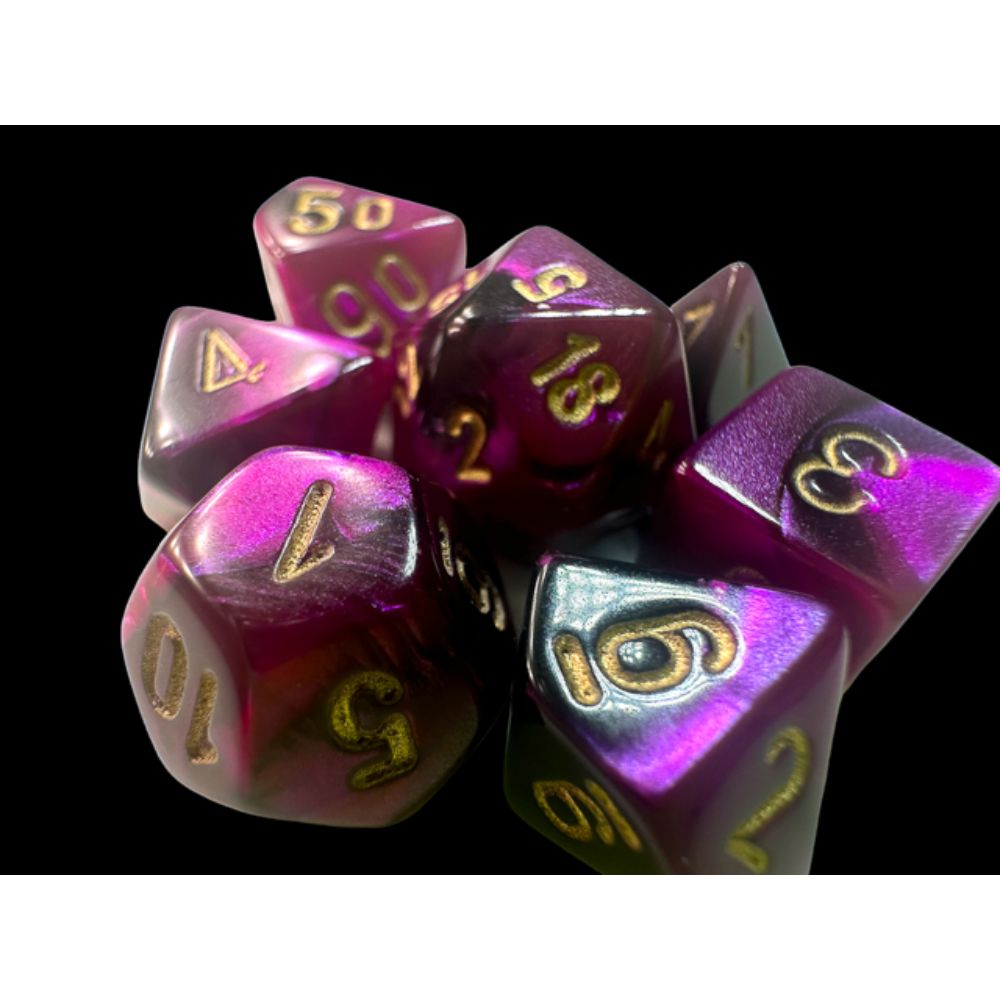 Gemini Mini-hedral Black-Purple/gold 7-Die Set / CHX20640 image 1