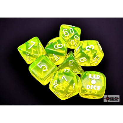 Translucent Neon Yellow/White 7-Die Set with Bonus Die / #CHX30061 image 0