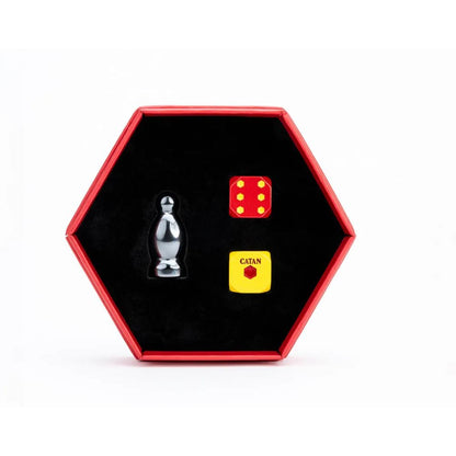 FanRoll: 3CT CATAN Premium Metal Hematite Robber Dice Set #FRD11101 image 2