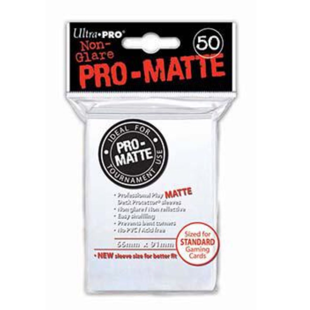Ultrapro Pro Matte White Non-Glare Deck Protectors (Regular Size- 50 Ct) image 0