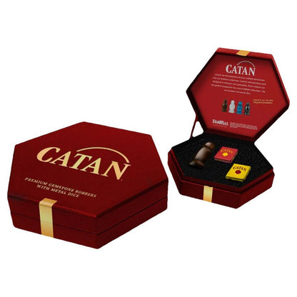 FanRoll: 3CT CATAN Premium Metal Tiger's Eye Robber Dice Set #FRD11103 image 0