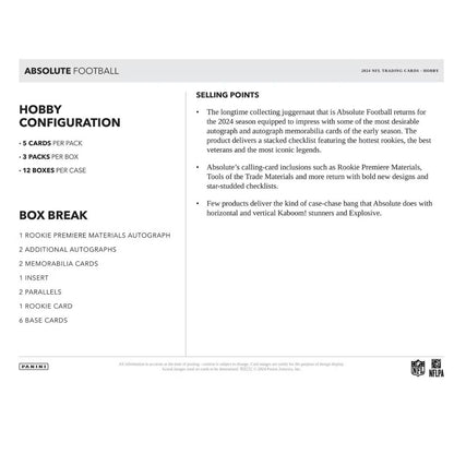 2024 Panini Absolute Football Hobby Box image 4