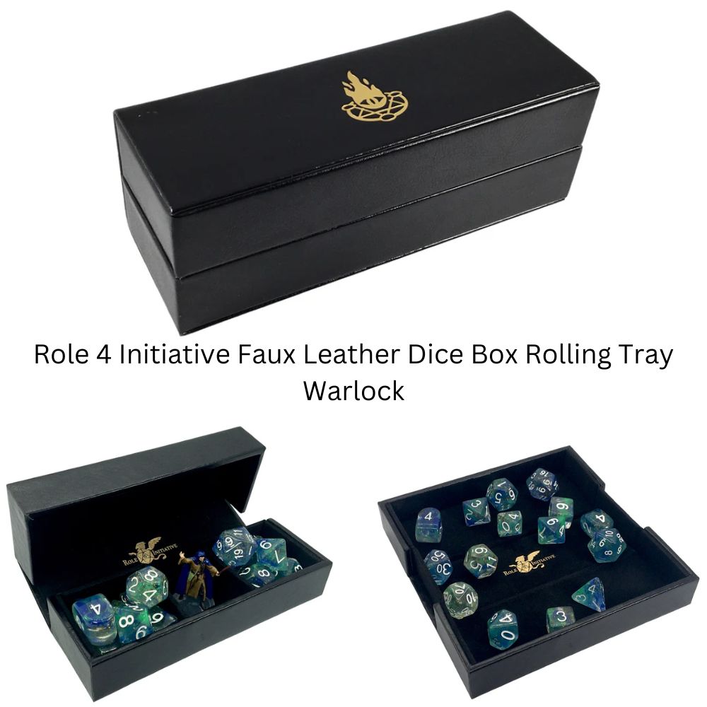Role 4 Initiative Faux Leather Dice Box Rolling Tray Warlock image 0