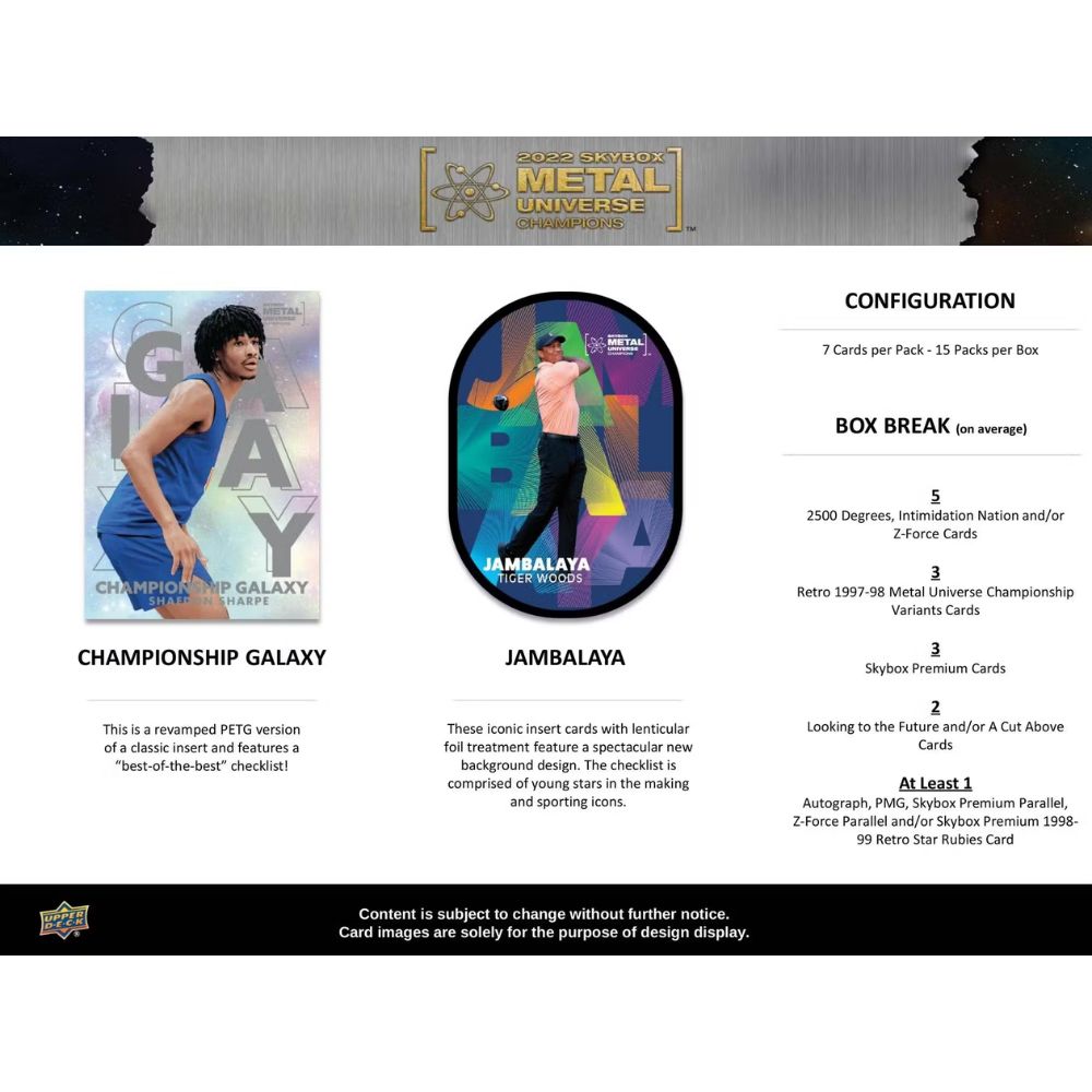 2022 Upper Deck Skybox Metal Universe Champions Hobby Box image 4