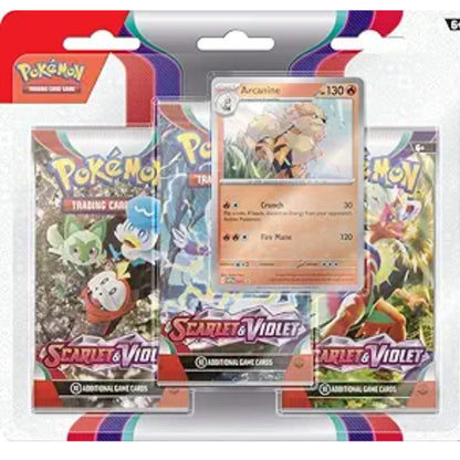Pokemon Scarlet and Violet, 3 Booster Pack Blister image 0